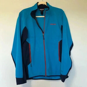 Patagonia Polartec Softshell Turquoise Navy Full Zip Jacket
